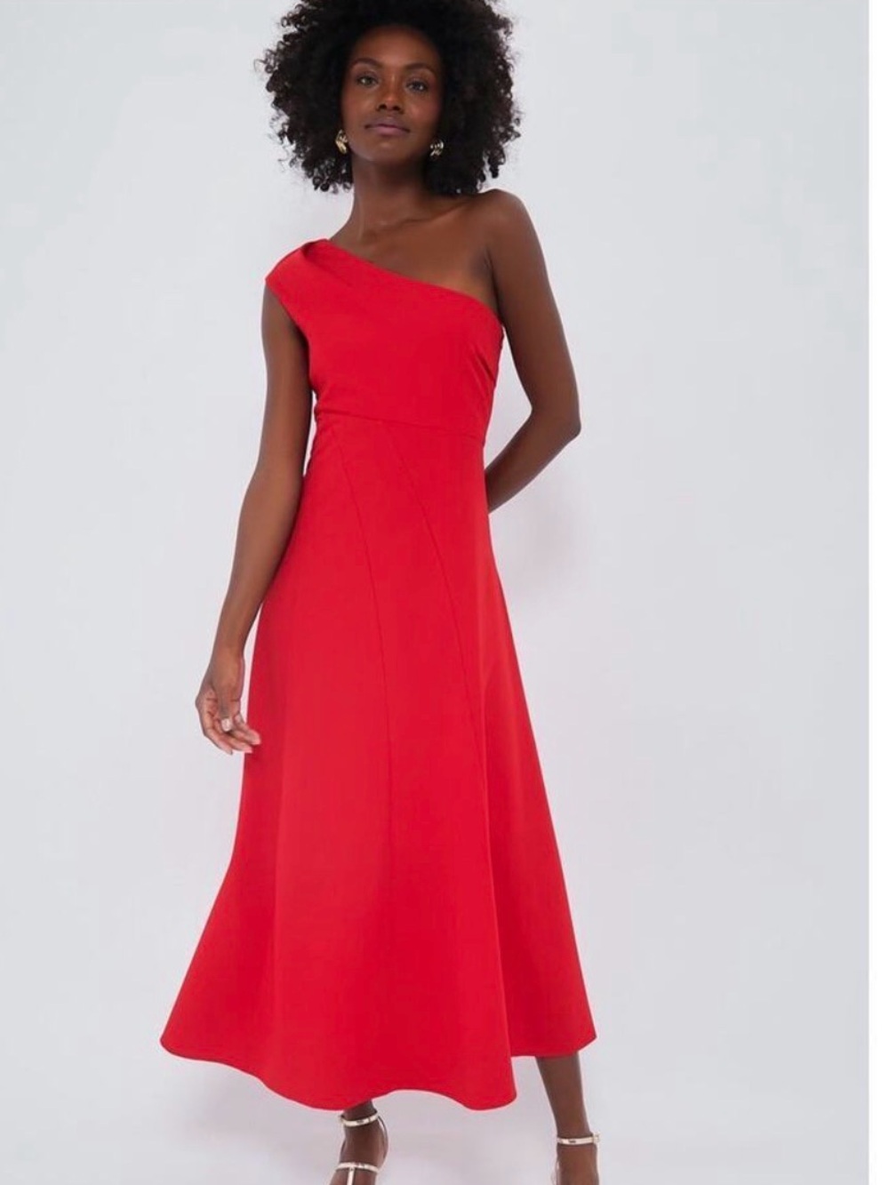 Tuckernuck One-Shoulder Red Midi Dress